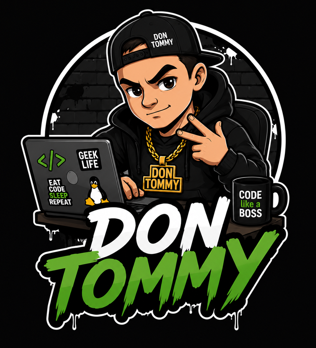 DonTommy gangsta geek logo